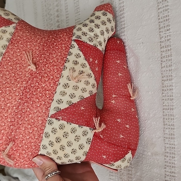 Antique quilted cat pillow patchwork cottagecore Handmade - Picture 5 of 8